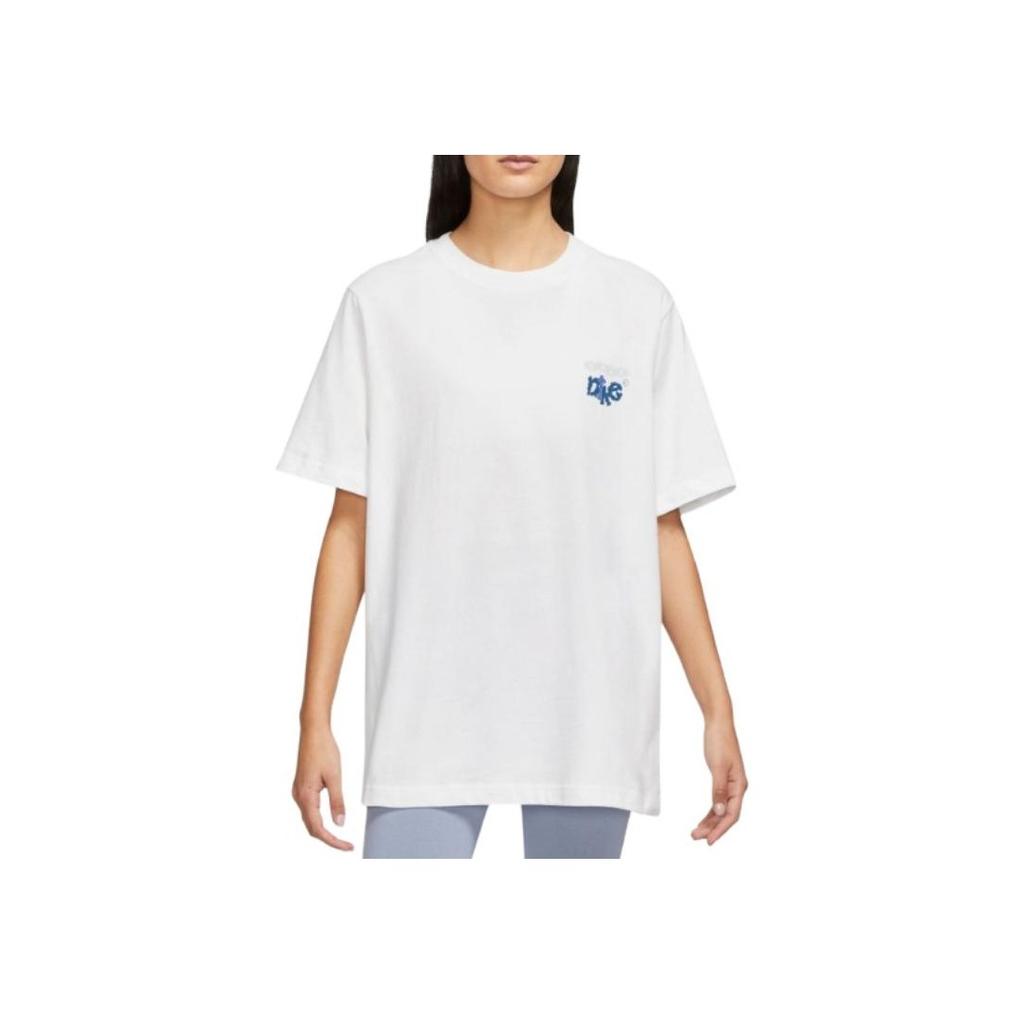 Nike Alphabet Print Loose Round Neck Short Sleeve T-Shirt Women Tops White FD2550-100