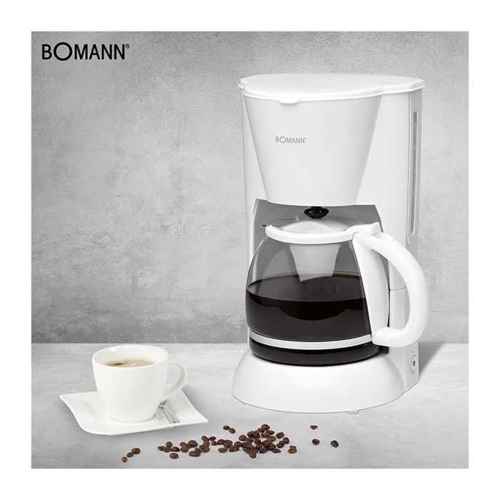 Cafetière filtre 12-14 tasses 1,5L Bomann KA 183 CB Blanc - BOMANN - Puissance 900W - Anti-goutte