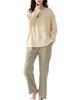 PHOLEEY Cotton Loungewear Long Sleeves and Perfect for Spring and Cute Nightwear Women's 100% Pajamas, Set, Pants, Autumn,