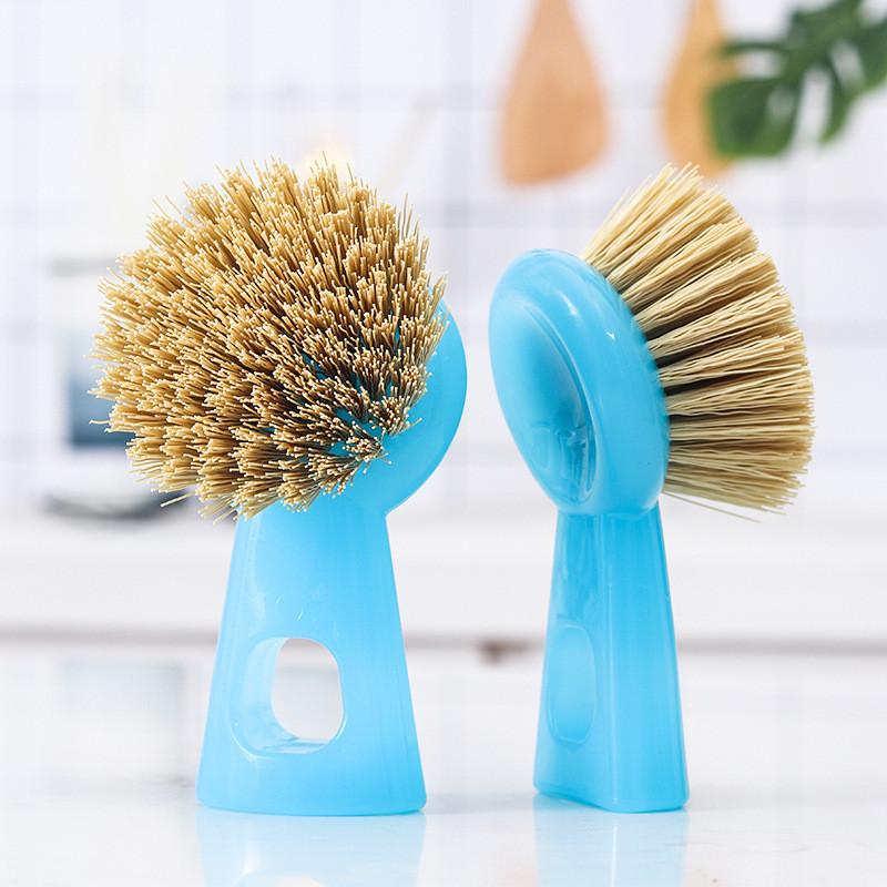 Pot Abs Handle Scrubber With Nylon Bristles For Easy Dishwashing Cleaning And