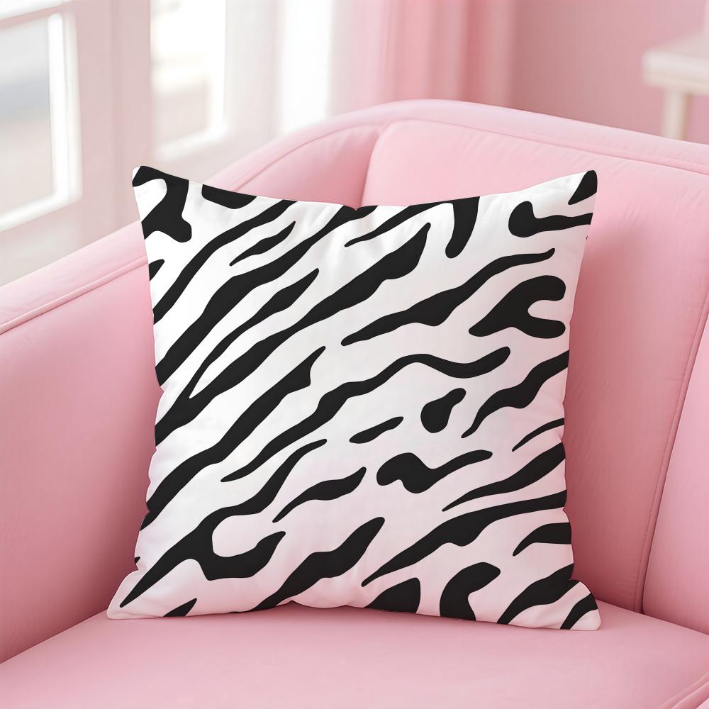 classic black and white zebra pattern Cushion Cover Linen Cushion Cover Soft Decorative Case for Sofa Home Decor