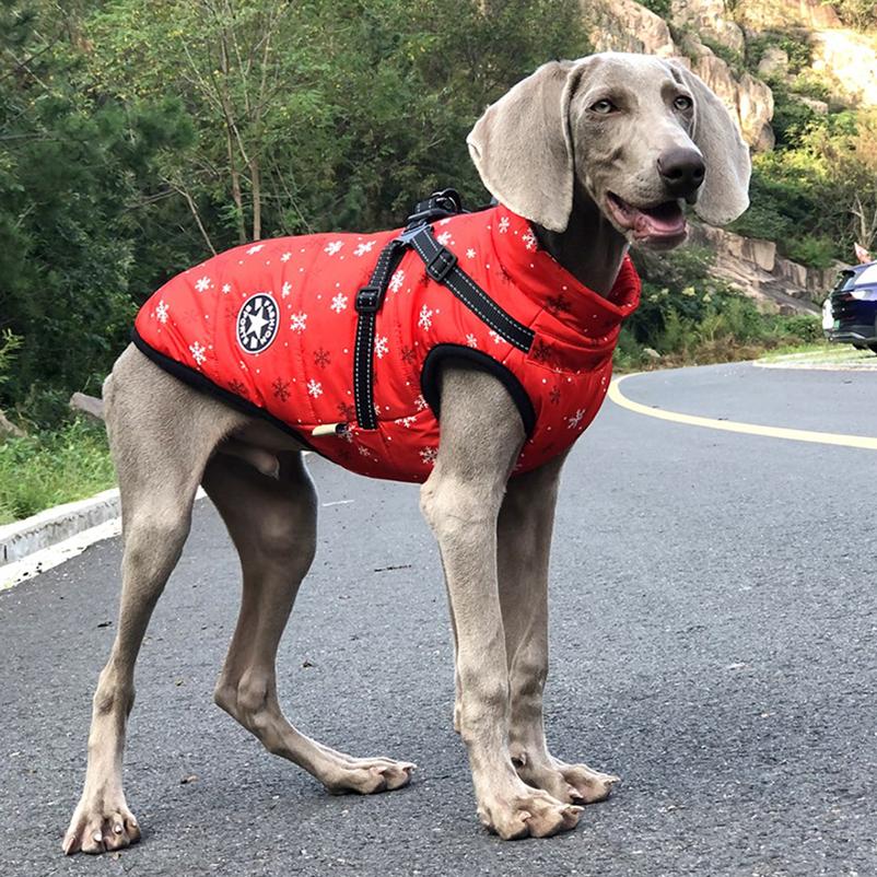 Рождественское пальто для больших собак, теплая куртка для собак, одежда для щенков, водонепроницаемый костюм для домашних животных, светоотражающий Лабрадор, мопс, французский бульдог