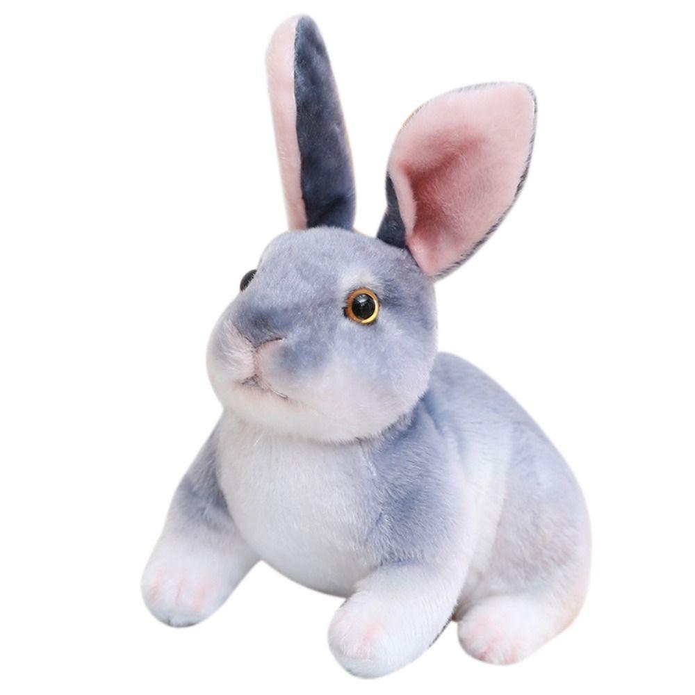 Kids Birthday Kawaii Rabbit Plush Toy Simulation Long Ears Rabbit Lifelike Animal Stuffed Doll Toys