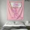 Pink Panther Wall Tapestry Aesthetic Wall Hanging Printed Fabric Blanket Decorative Tapestries for Bedroom Living Room Home Decor