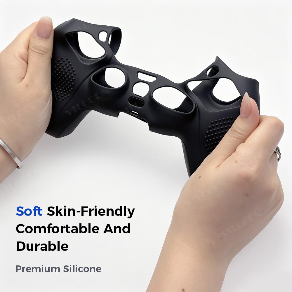 PS5 Compatible Controller Silicone Cover with Thumb Grip Caps, Anti-Slip Gamepad Skin