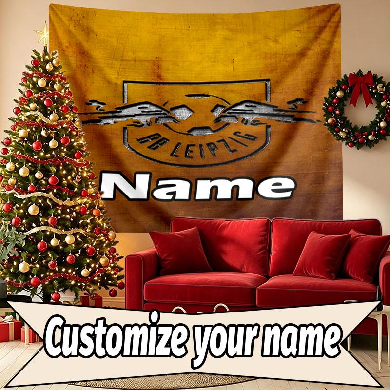 Custom Name Personalized RB Leipzig Print Tapestry, Wall Art Decor, Bedroom, Dorm, Apartment, LivingRoom, Party Backdrop, Gift for Birthday