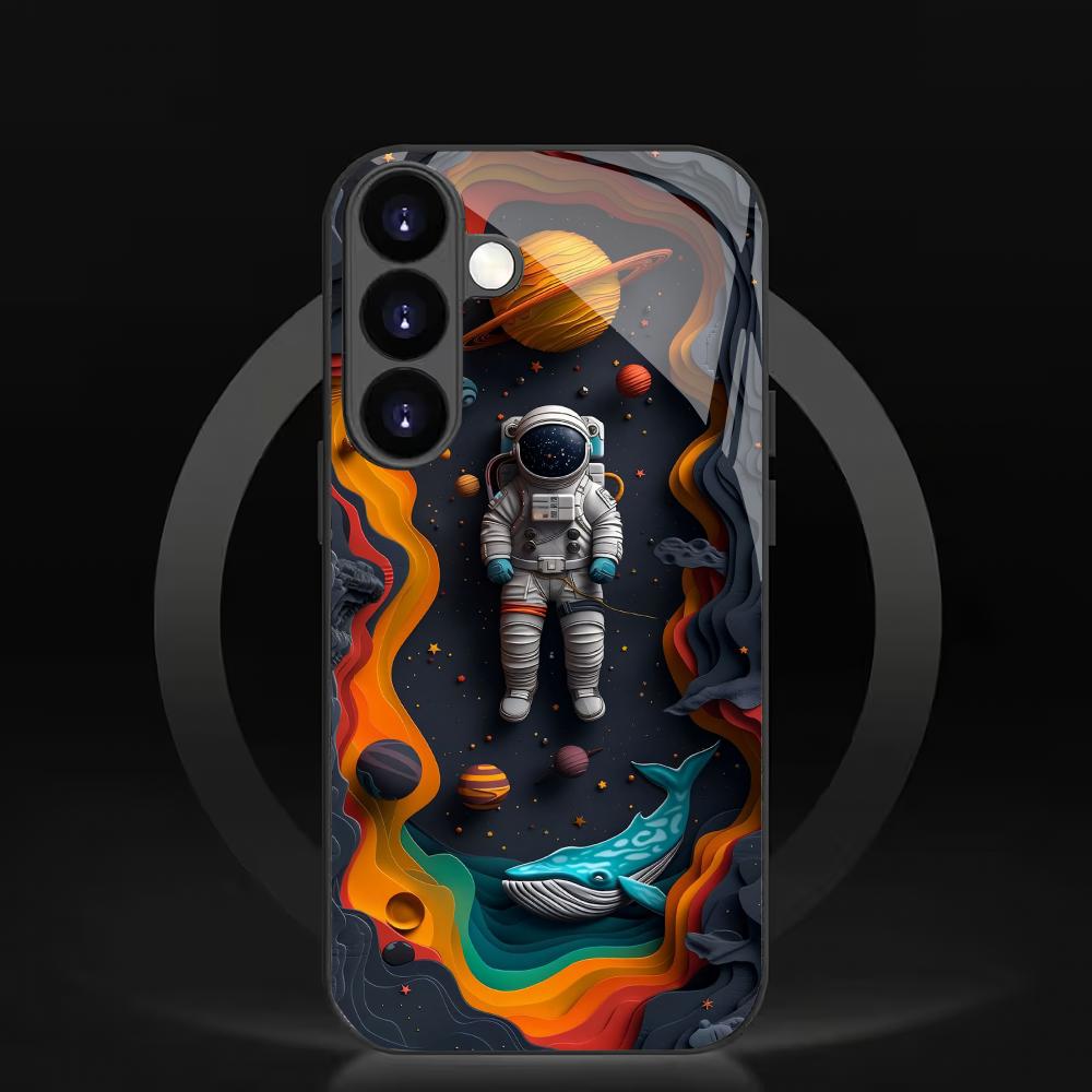 Стеклянный чехол для телефона с рисунком космонавта, подходит для Samsung Galaxy S26 S25 S24 S23 S22 S20 FE Ultra Plus 5G, противоударная задняя крышка