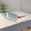 Rimless Punk Vintage Square Sunglasses Women For Men Luxury Brand Designer Sun Glasses Popular Metal Leopard Head Shade Uv400
