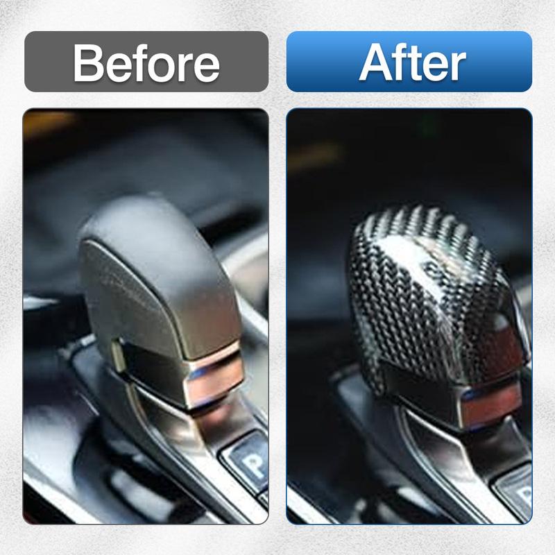 ABS Car Gear Shift Knob Head Trim Cover for Lexus NX260H 350H RX350H 2024 2025 Carbon Fiber Black