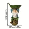 Resin Bird Feeder Holding Leaves Garden Gnome Statue Creative Dwarf Sculpture  Patio