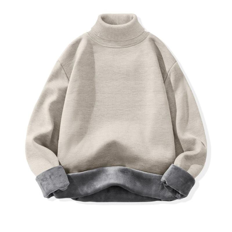 Зимние теплые флисовые свитера мужские водолазки свитер трикотажные свитера мужские повседневные джемперы облегающие свитера для пар