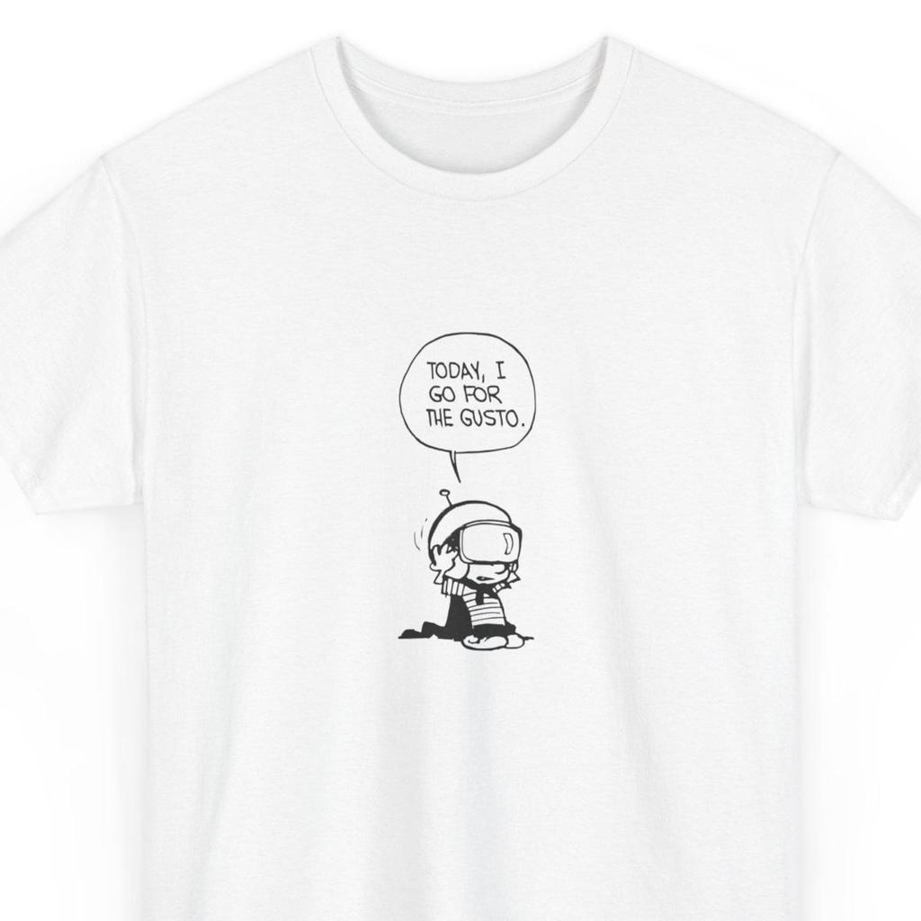 Calvin and Hobbes Shirt and kids tshirt: Gusto! | Retro Comic T-Shirt and kids tshirt | Nostalgic Gift | 90s Cartoon Tee