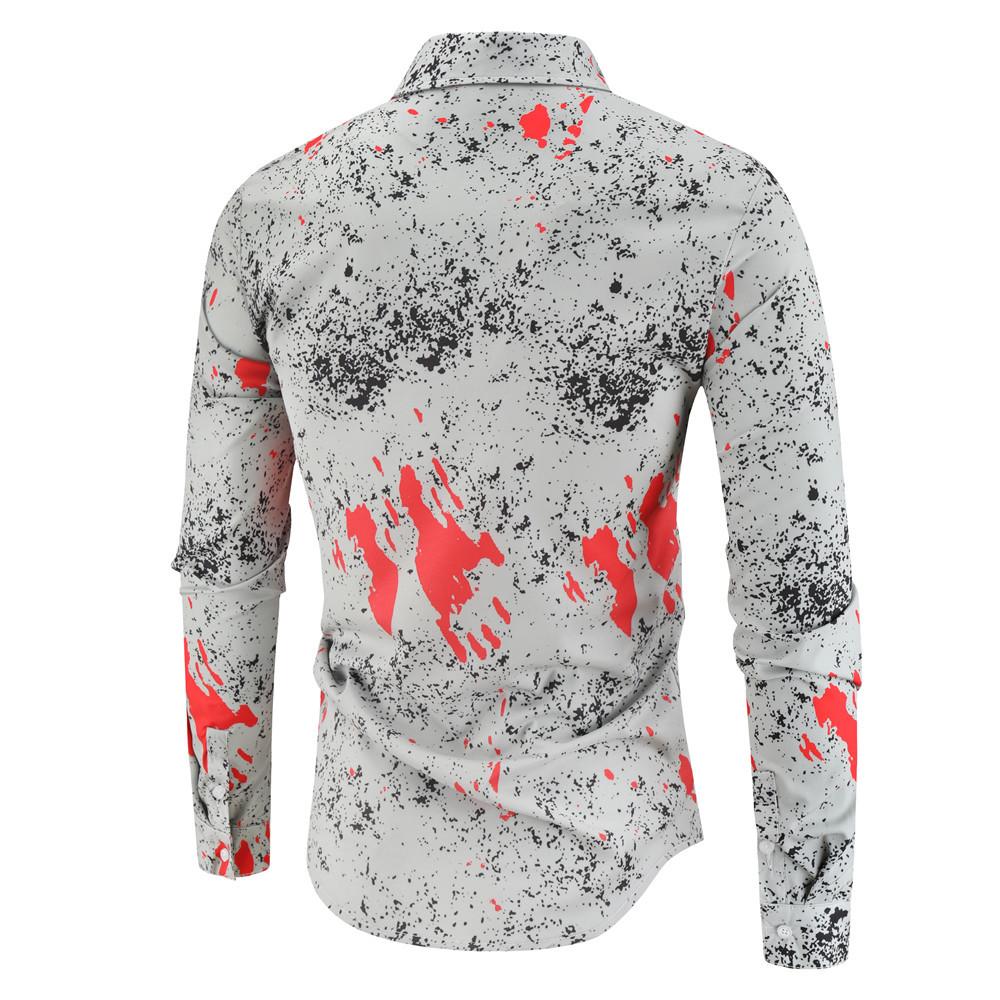 Новая модная мужская рубашка, индивидуальная рубашка с 3D цифровой печатью, молодежная рубашка с длинными рукавами, мужские топы
