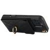 For iPhone 16 Pro Max Case Card Bag Leather+TPU Crossbody Phone Cover with Ring Kickstand