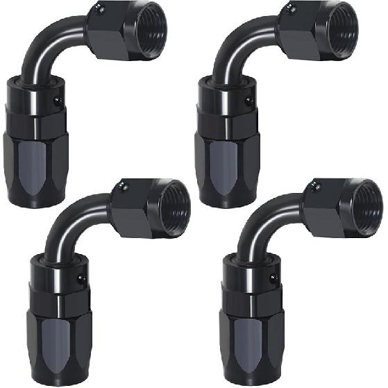 6AN Fitting, 2PCS 6AN Hose End Fittings, 6 AN Straight Fittings For CPE Braided Hose(Black).