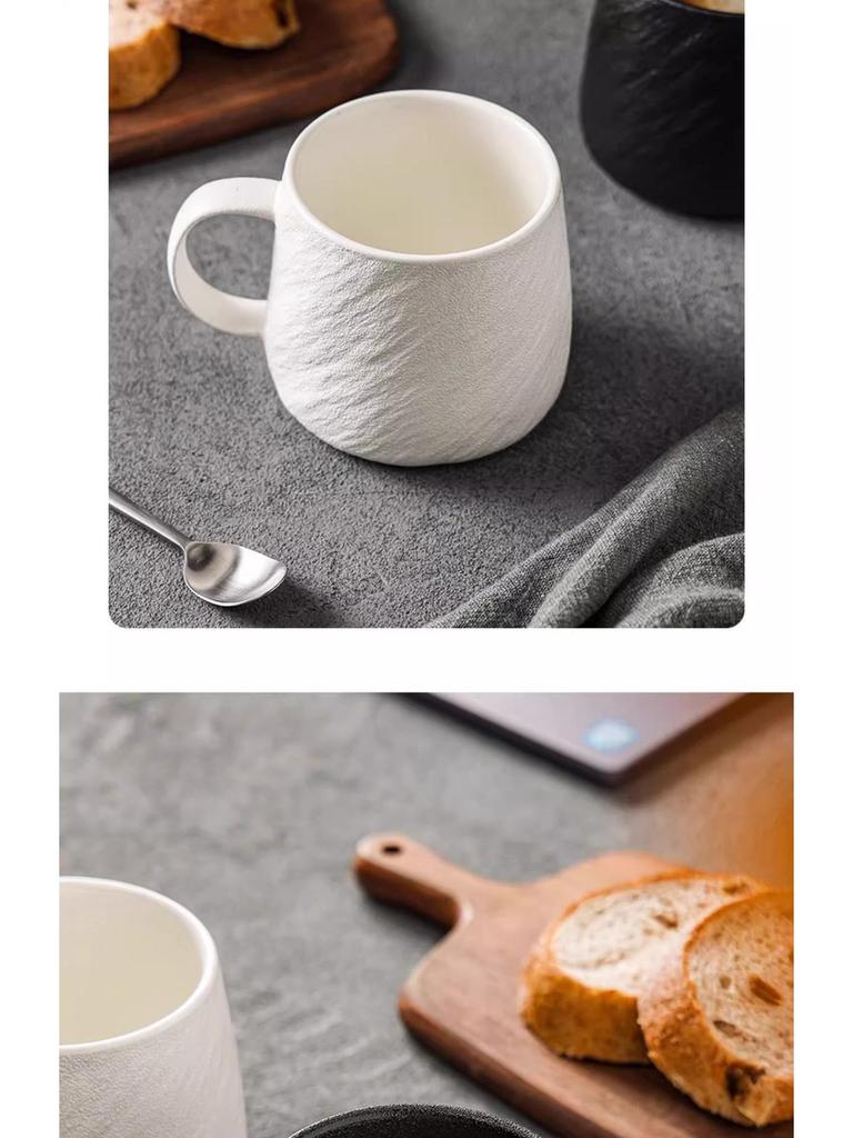 Мужская большая керамическая кружка с текстурой камня для чая и воды