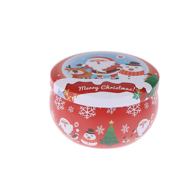 1Pcs Christmas Gift Box Metal Tin Candy Cookie Packaging Box Containers Kids New Year Gift Decor Xmas Party Supplies Navidad