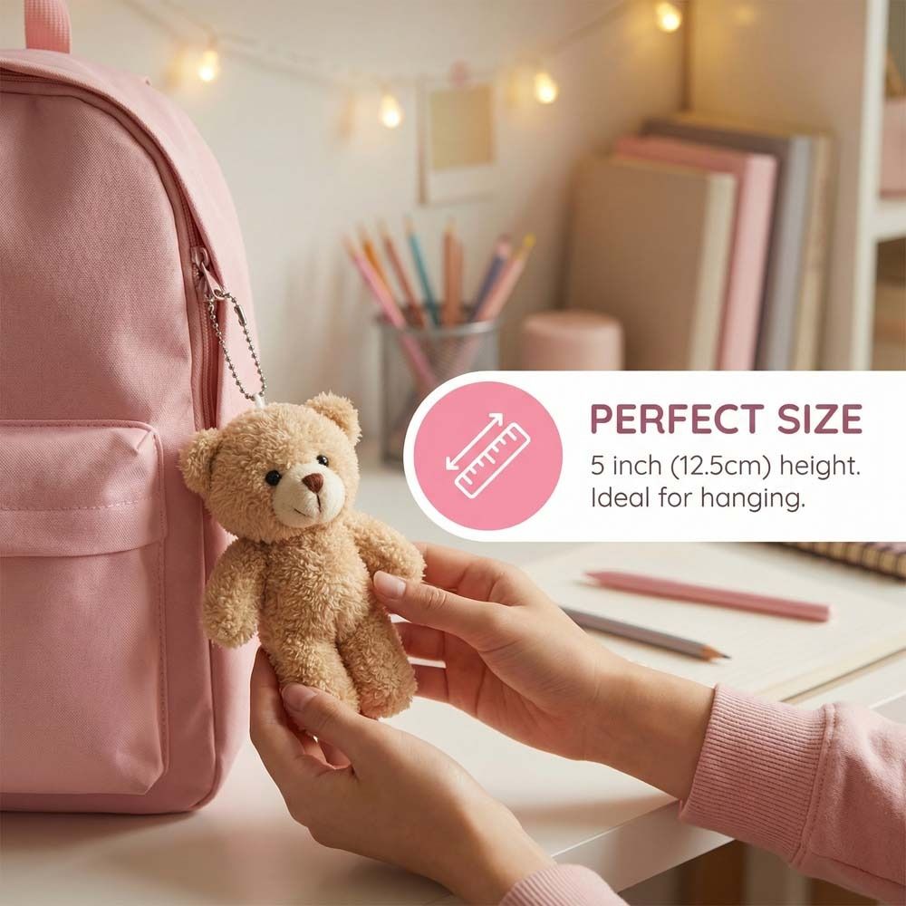 10Pcs Stuffed White Bear Plush Keychain Cartoon Animal Bear Plush Dolls Little Bear Plush Toy  Kids