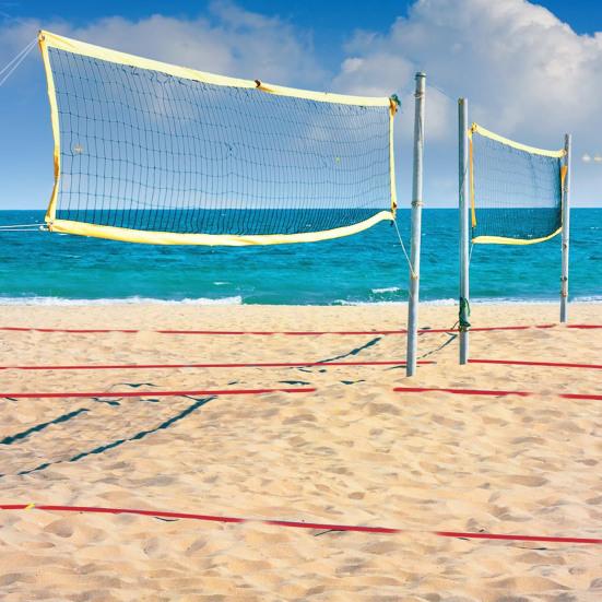 6 шт. пляжных волейбольных линий, наружные линии для волейбольной площадки, сетка для волейбольной площадки с гвоздями для закрепления на земле
