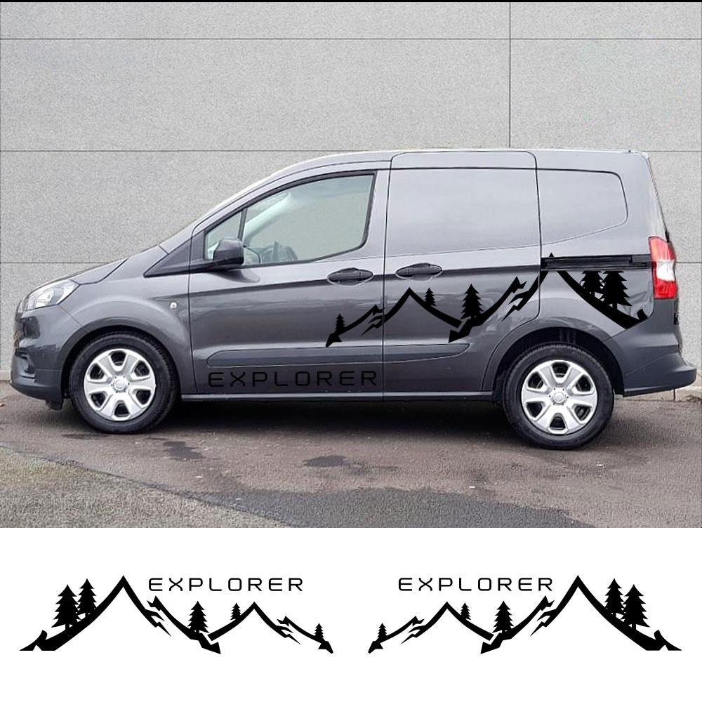 Наклейки на боковые двери автомобиля для Ford Transit Courier Camper Van графика горный стиль виниловые декоративные наклейки авто тюнинг