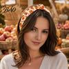 Comfortable Elastic Headband for Daily Wear Fall Knotted Women, Pumpkin Maple Leaf Headband, Fashionable Wide Broken Hair Brim Accessory Thanksgiving