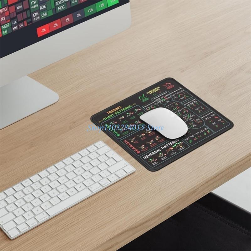 R6FF Stock Market Themed Ergonomic Mouse Pad for Financial Professionals Featuring Rubber Surfaces Comfort and NonSlip Base