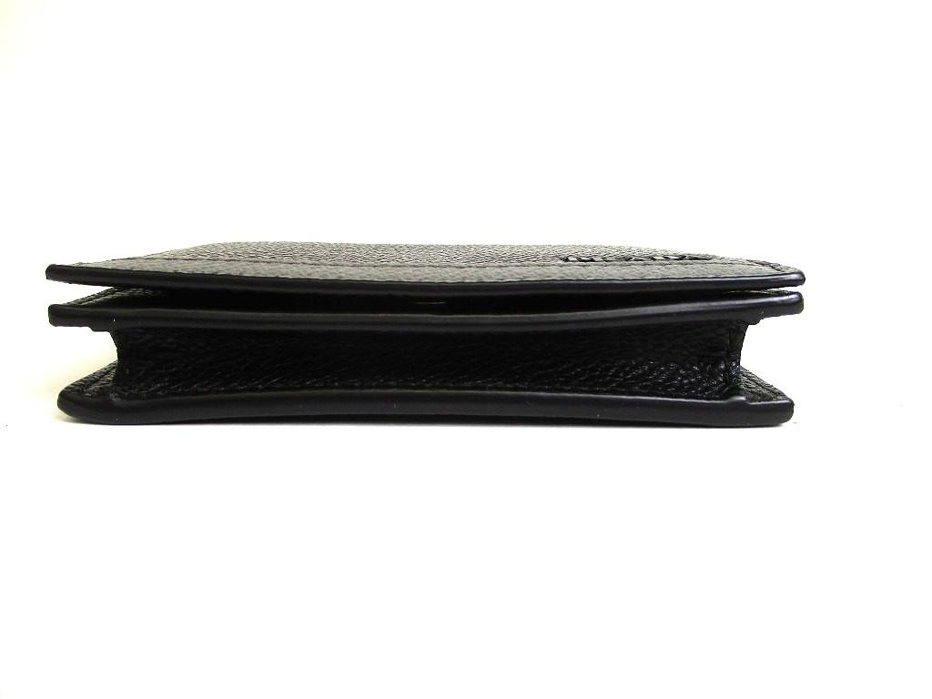 Authentic PRADA Black Grain Leather Card Case Card Holder #b085 Seller refurbished