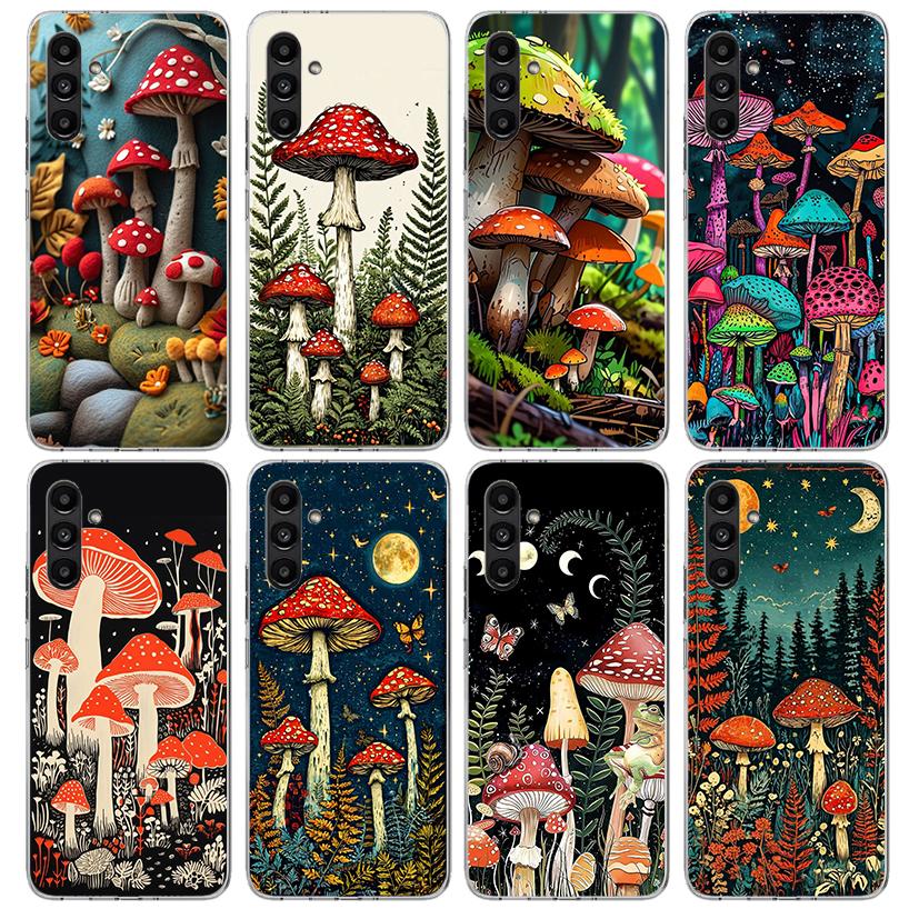 Colorful Mushroom Phone Case For Samsung Galaxy A17 A16 A15 A14 A13 A57 A56 A55 A54 A53 A37 A36 A35 A34 A33 A26 A25 A24 A23 Gala