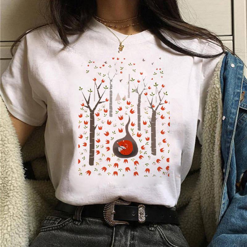 Maycaur женские графические футболки с изображением леса и гор, повседневные футболки в стиле 90-х годов Ulzzang с летним принтом, женская одежда, топы, футболки, женские футболки с принтом
