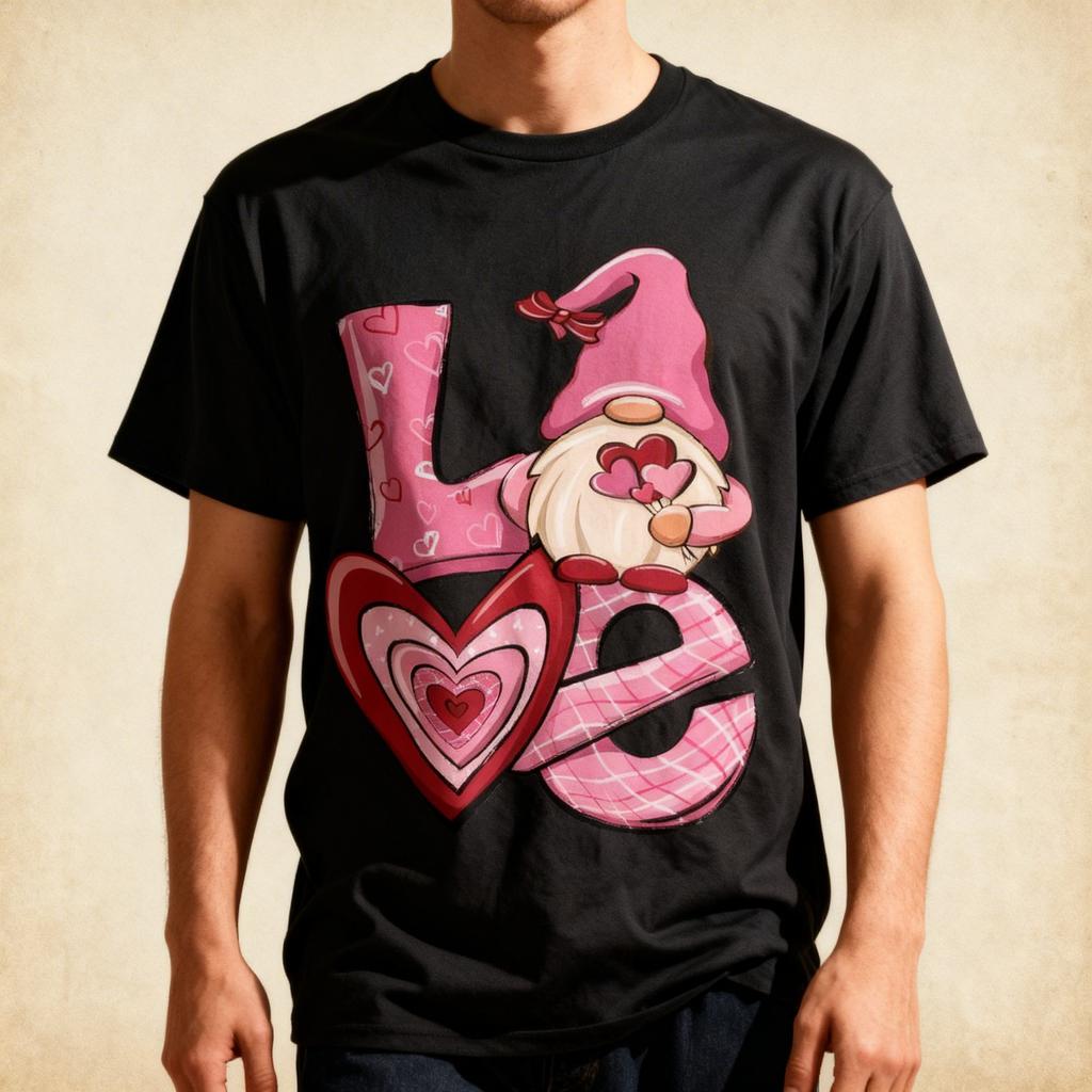 Gnome Valentines Day Love Valentine Gnomes Hearts T-Shirt