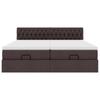 Ottoman Bed with Mattresses & LEDs Dark Brown 180x200 cm Fabric