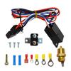 3 8 Inch Electric Cooling Fan Wire Harness Kit 185 On 175 Off Waterproof Relay Temperature Switch Sensor 12V 40A