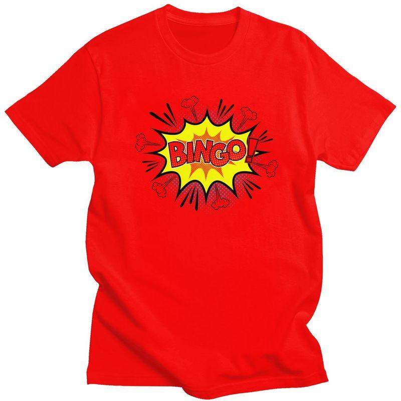 Custom Hot Game Bingo T Shirt for Men 100 Cotton Tshirt Leisure Tee Short Sleeves Tshirt Slim Fit Clothing Gift