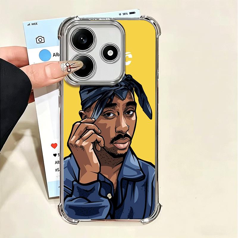 Рэпер 2pac Певец Тупак Мягкий чехол для телефона для Xiaomi Poco X7 X8 Pro Max X6 X5 X3 F8 Ultra F7 M8 M7 M5S Redmi 15C 15A 15 14C 13C 1