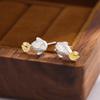 Korean Style Minimalist Goldfish Stud Earrings for Women