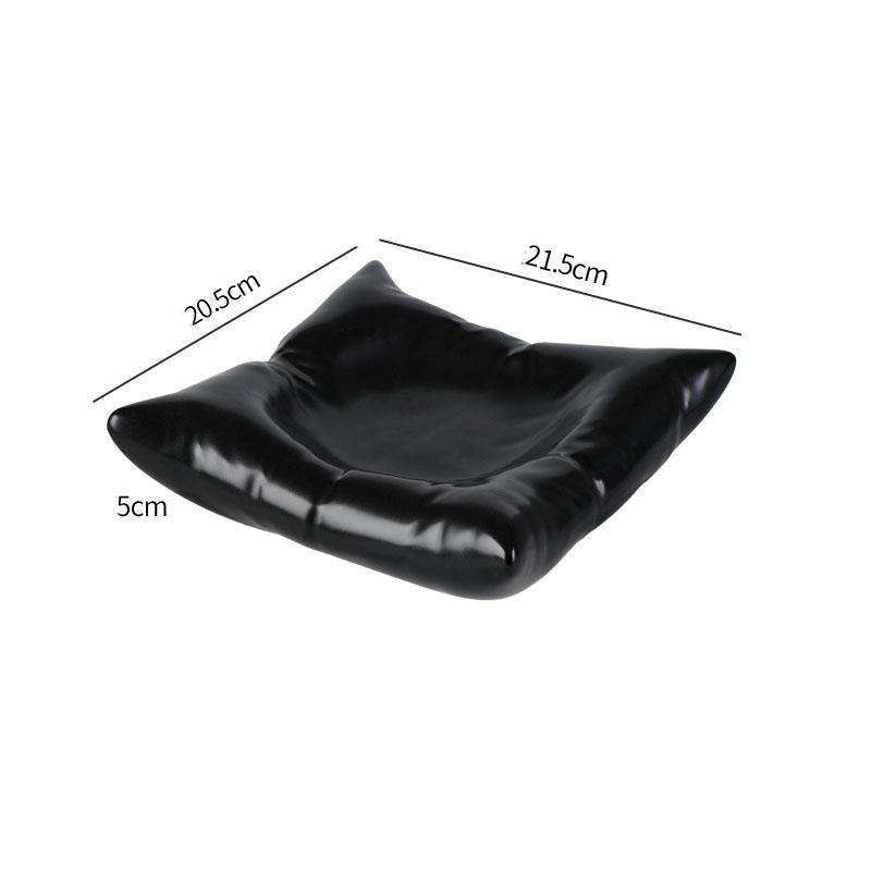 Creative Ceramic Salad Plate Kitchen Tableware Dinner Plate Pasta Steak Dessert Plate Pillow Shaped Dessert Bowl Salad Bowl