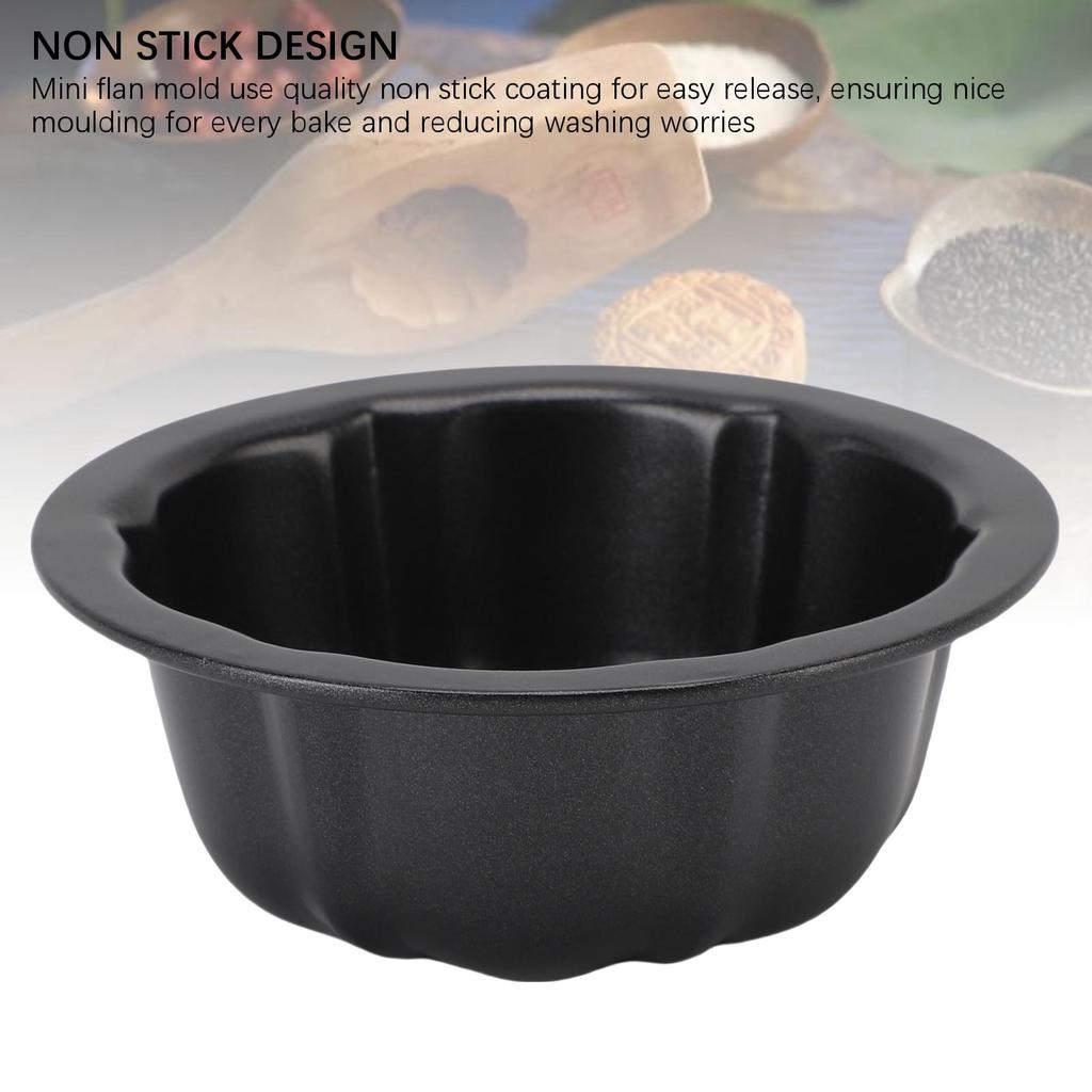 Mini Flan Mold Round Pudding Baking Nonstick 4in Pumpkin Cake Pans for Bakery 4Pcs Pumpkin Cake Mold