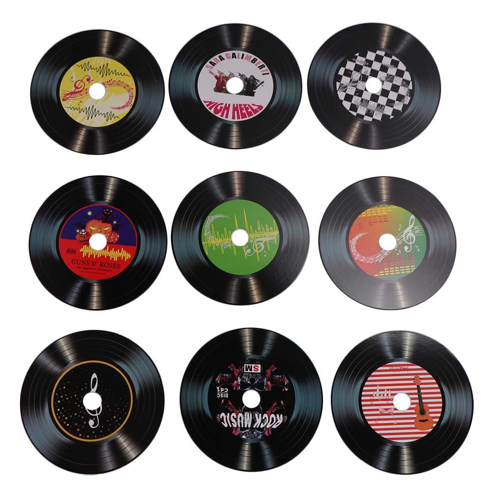 20pcs Colorful Record Wall Decal Artwork Fake Records Stickers Vinyl Record Decoration Living Room