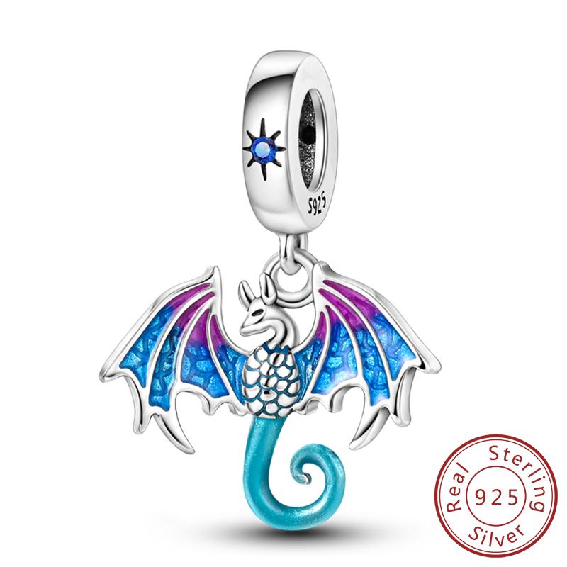 Медные Шармы Бусины Милые Шармы-Хамелеоны в форме Огненного Дракона Подходят для Оригинальных Подвесок Браслет Сделай Сам Женские Ювелирные Изделия Подарок
