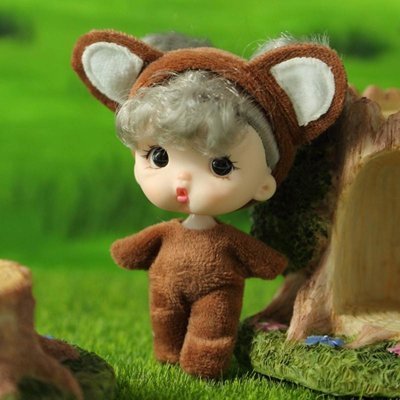 Крошечная кукла Пластиковая мини-кукла с маленькой одеждой для девочек 4" Маленькая кукла Reborns Подарочный пакет для детей Декор Аксессуар