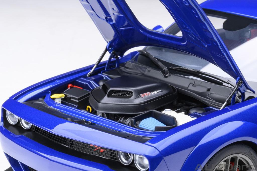 AUTOart 1/18 Scale Dodge Challenger R/T Scat Pack Widebody 2022 Indigo Blue/Metallic Blue Finished Model