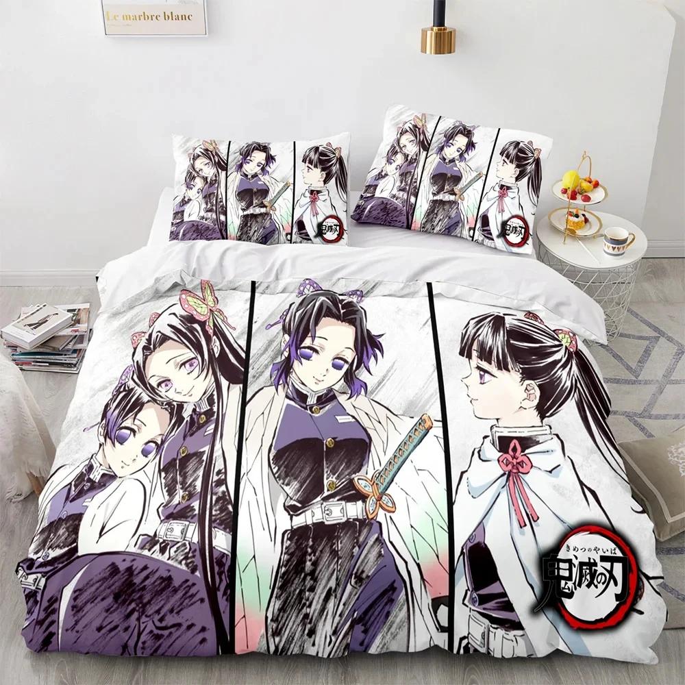 Demon Slayer 3d Bedding Set Anime Duvet Cover Pillowcases Single Twin Full Queen King Size Boys Girls Boys Gift Home Decor