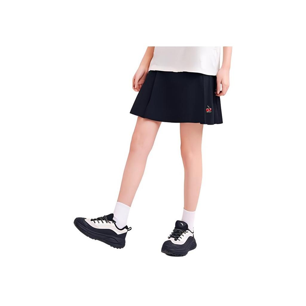 Anta X Kirsh Collaboration Life Series однотонная плиссированная дышащая повседневная юбка со средней талией женские юбки черного цвета 162428207-2