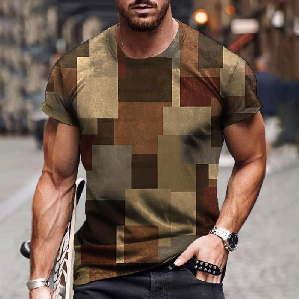 Футболка с узором в полоску, футболка с 3D-принтом для мужчин, простая, крутая, дышащая, с короткими рукавами, модная, повседневная футболка, большой топ