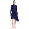 Women Sparkly Sequins Modern Lyrical Dance Dress Long Sleeve Irregular Hem Dresses Performance Costume