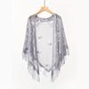 Solid Color Lace Shawl Hollow Out Long Tassel Triangle Scarf Bridesmaid Wedding Party Wrap Long Beach Towel For Women