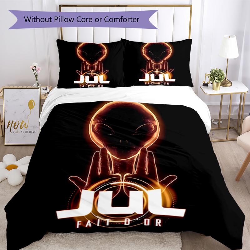 3pcs Jul rapper pattern bedding set duvet cover set includes duvet cover &pillowcases, perfect all season bedroom decoration & gift