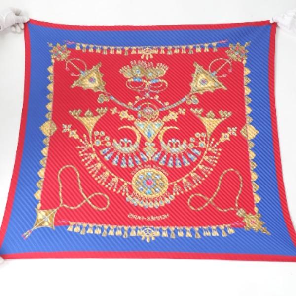HERMES PleatedCarre papules des sables Desert accessories scarf Pleated scarf Used