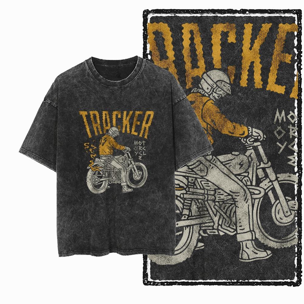 YM МОТОЦИКЛ ТЕМА Хлопковая футболка с принтом, кислотной стиркой, графическая, унисекс, крутая уличная одежда, мужские футболки, футболка для мужчин
