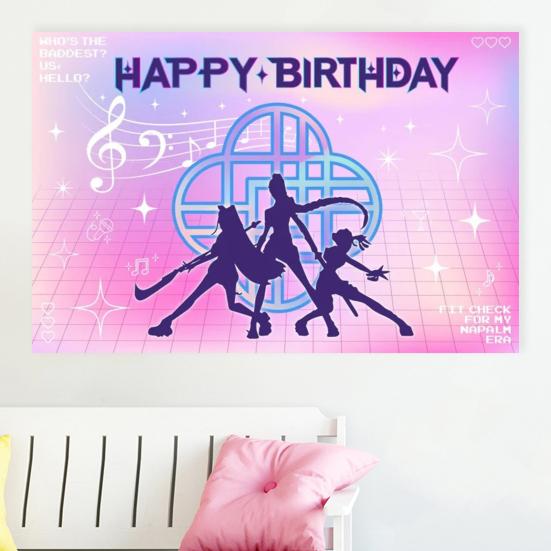 Фоновая ткань Демон Фильм Охотники С Днем Рождения Баннер Задник Подвесная ткань Украшение Детские товары для вечеринки